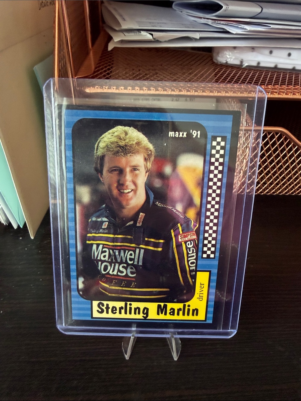 Sterling Marlin Maxwell House Racing Card - Blue Border
